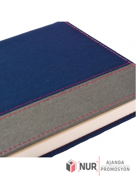 Mavi Desenli Kurumsal Termo Deri Kapaklı Tarihsiz Defter - Özel Üretim